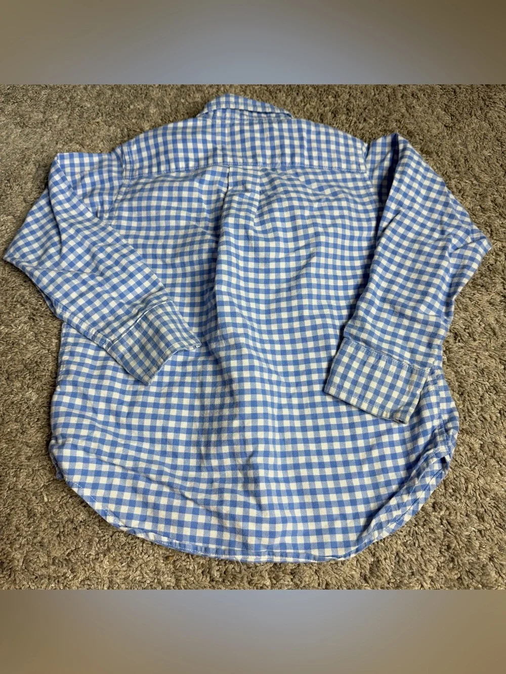 Ralph Lauren Plaid Long Sleeve Button Down Shirt & T-shirt 3T blue big pony logo